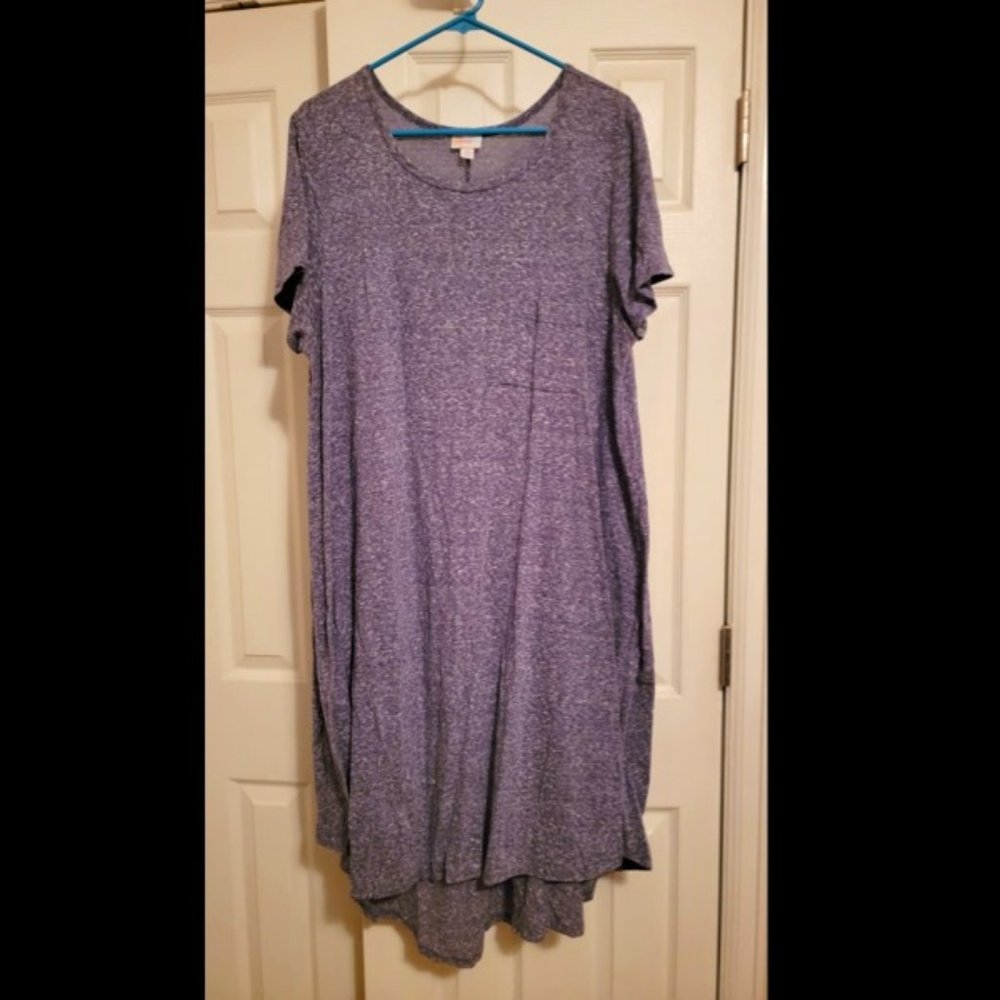 LulaRoe 2XL Carly Dress - Heathered Purple